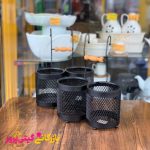 جاقاشق دوقلو گرد اویز دسته دار طرح چوب
