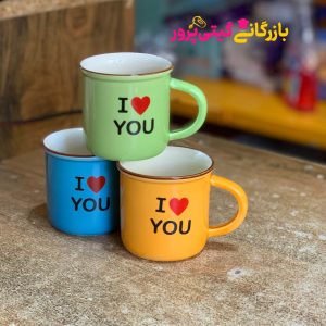 ماگ قهوه خوری دسته دار رنگی لاو