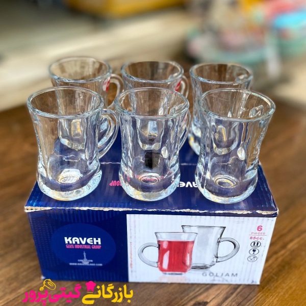 استکان دسته دار گلجام کمر باریک ساده - Image 1