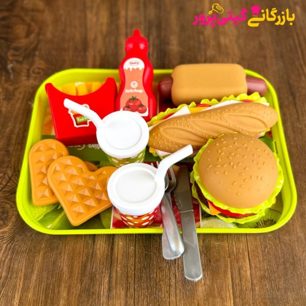 ست کامل فست فود و وسایل داخل سینی - Image 1