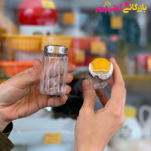 نمکپاش شیشه ای شیار دار لیمون - Image 2