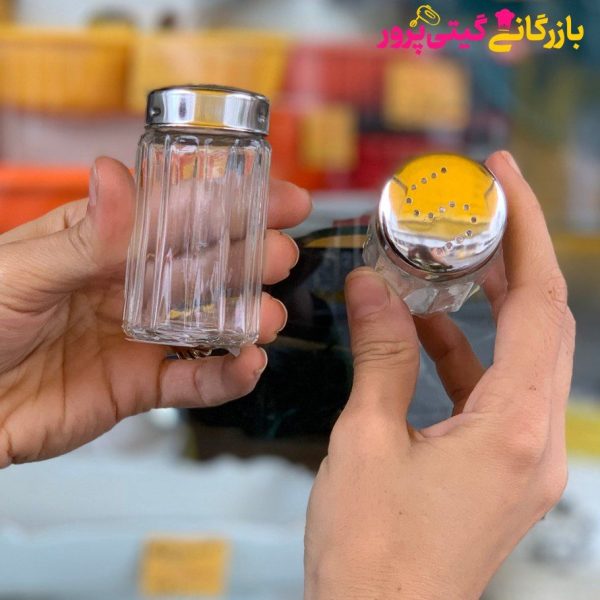 نمکپاش شیشه ای شیار دار لیمون - Image 5