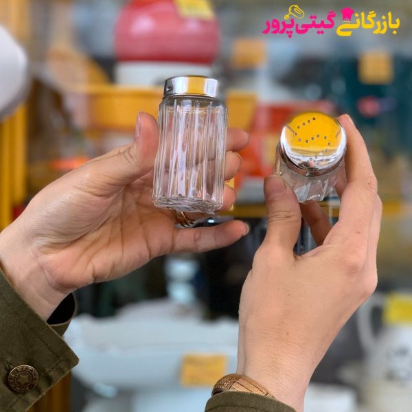 نمکپاش شیشه ای شیار دار لیمون - Image 4