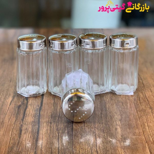 نمکپاش شیشه ای شیار دار لیمون - Image 1