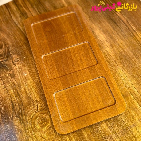 اردو خوری چوبی 3 خانه لیمون - Image 1